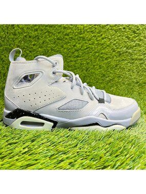Nike Air Jordan Flight Club 91 Boys Size 4Y Gray Black Basketball Shoes Sneakers